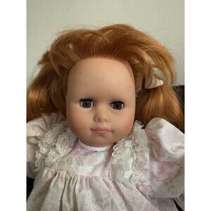 Vintage Götz Puppe 15.5” German Doll Red Hair Brown Sleep Eyes Floral Outfit